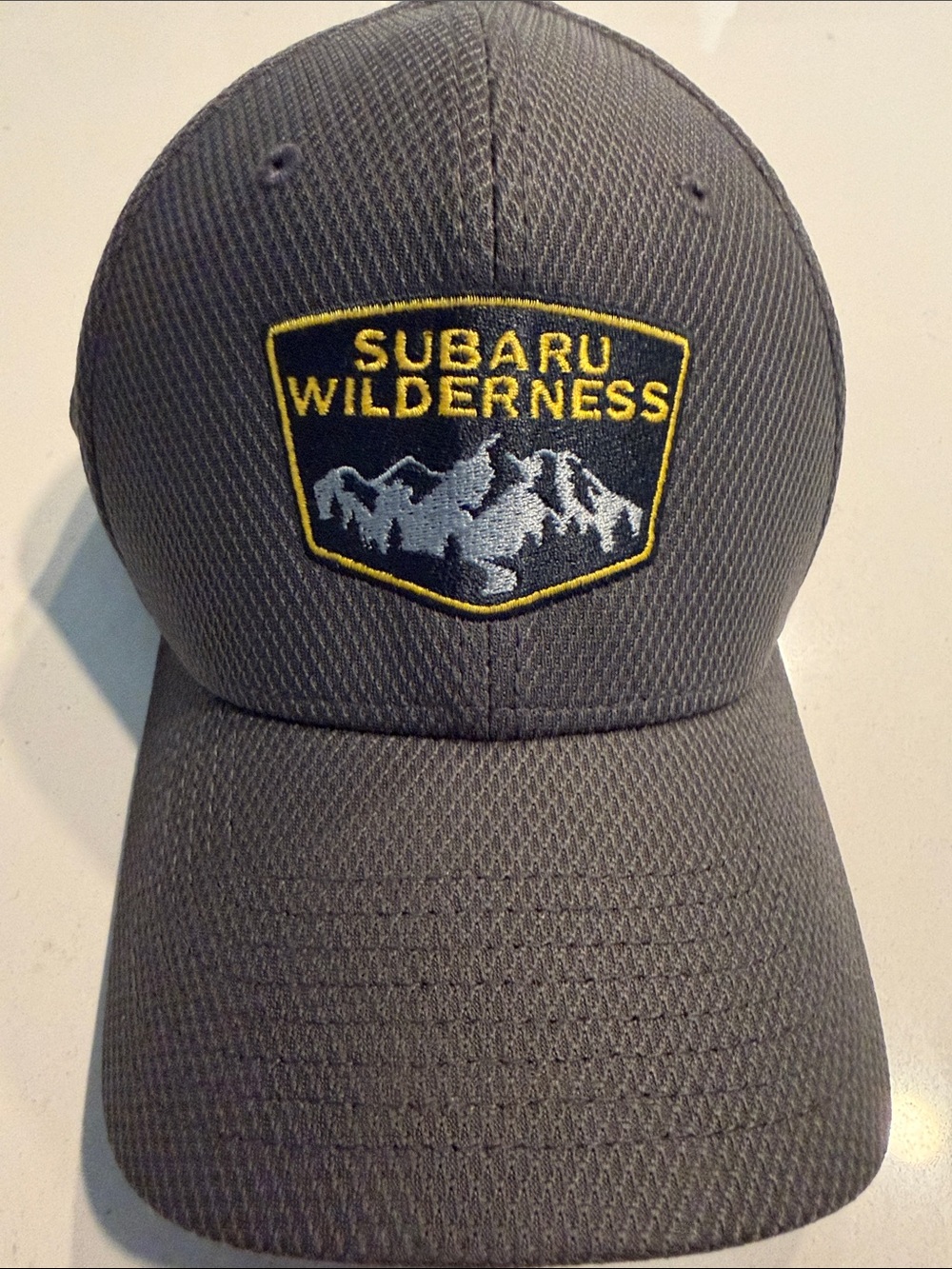 New Era Gray Subaru Wilderness Patch Hat with Yellow Trim